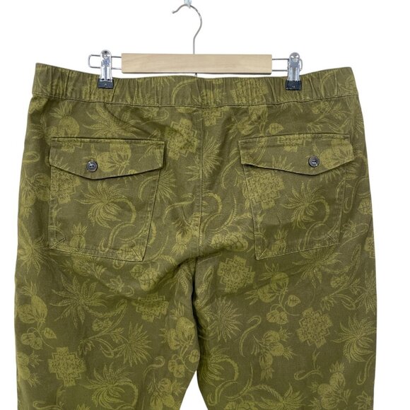 NWT Pendleton Canvas Pants Women's XL Olive Floral Olive Green Drawstring NEW - Picture 7 of 10